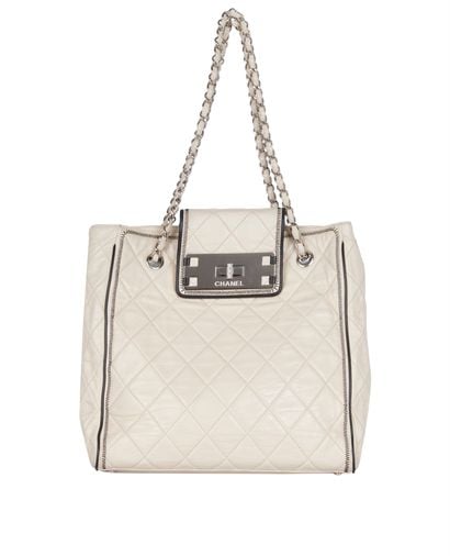 Quilted Mademoiselle Lock Tote, front view